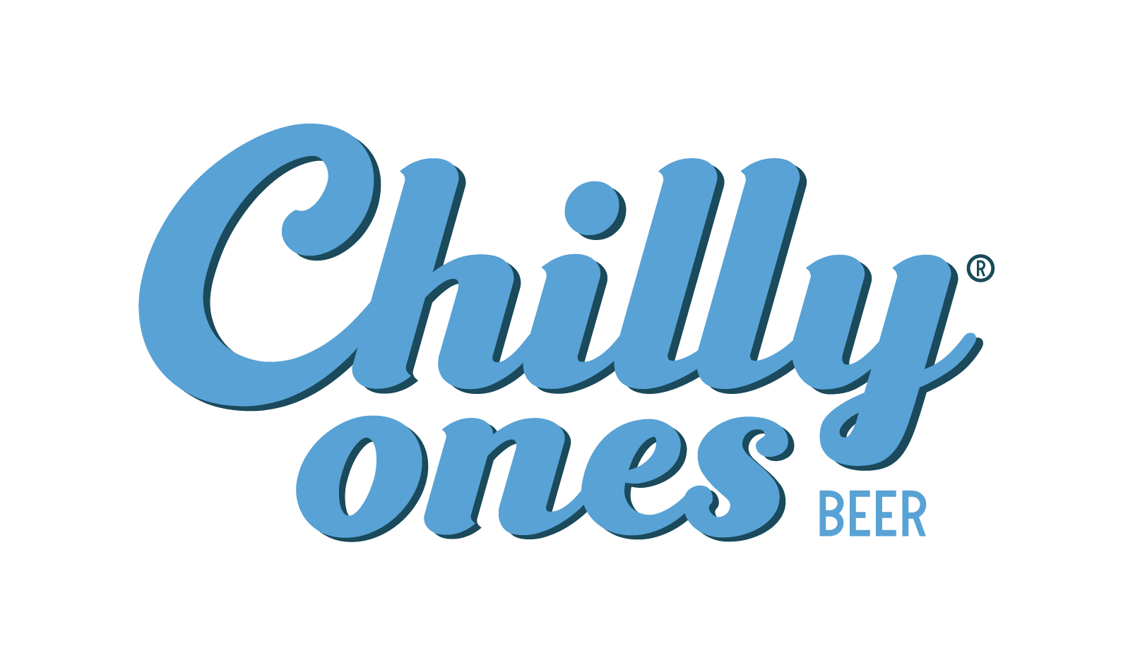 Blue 'Chilly Ones Beer' logo on a white background. Sturgeon Slayers brand partnerships
